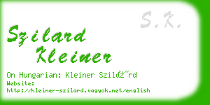 szilard kleiner business card